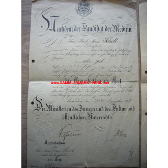 License to practice medicine 1912/13 - certificates