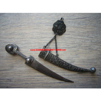 Ottoman curved dagger (silver) - miniature / letter opener