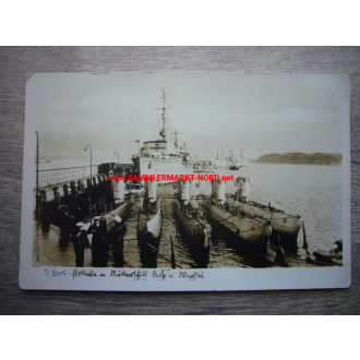 Submarine flotilla and mother ship Saar & Weichsel - postcard