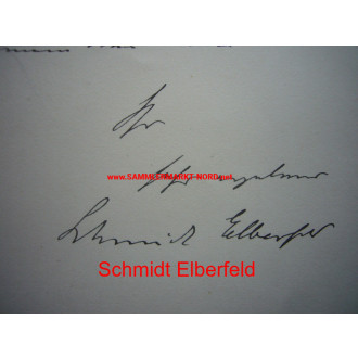 Deutscher Reichstag Berlin - Abgeordneter REINHART SCHMIDT ELBERFELD - Autograph