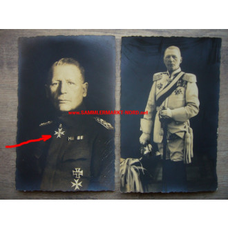 2 x Lieutenant General KARL VON EINEM with Pour le Merite - portrait photos