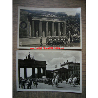 2 x Postkarte BERLIN - Brandenburger Tor & Wache am Ehrenmal