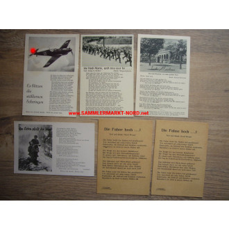 6 x song postcard Wehrmacht, Luftwaffe, etc.