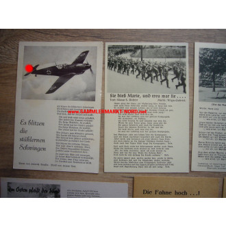 6 x Liedpostkarte Wehrmacht, Luftwaffe, usw.