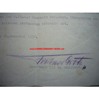 Hauptmann HANS HENNING FREIHERR VON GROTE (writer) - autograph