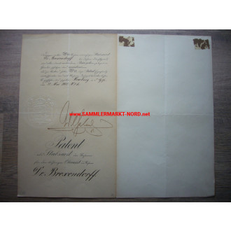 Emperor WILHELM II - autograph - certificate of appointment 1912