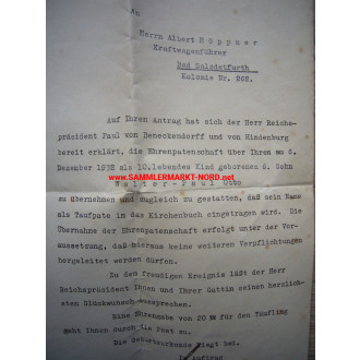 Oberregierungsrat WILHELM GEILENBERG - Büro des Reichspräsidenten - Autograph