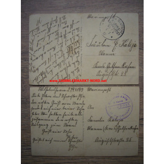 2 x postcard Wilhelmshaven - naval ship mail / field post