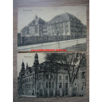 2 x postcard Wilhelmshaven - clothing office & officers' mess