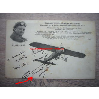 Französischer Pilot M. DAUCOURT - Postkarte mit AUTOGRAPH