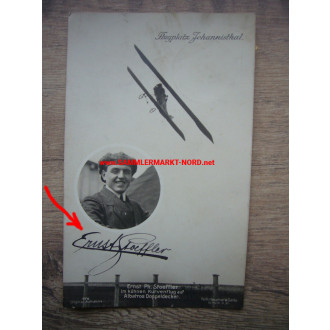 Sanke Postkarte - Pilot ERNST PH. STOEFFLER mit Autograph