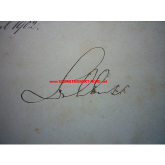 King Albert of Saxony - autograph - certificate of appointment to the Medical Council
