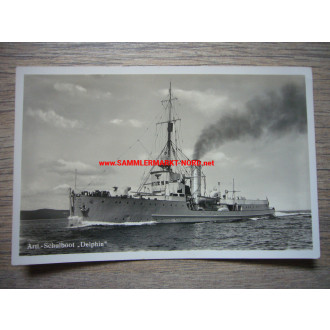 Kriegsmarine - artillery school boat Delphin - postcard