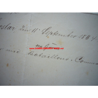 Generalleutnant OTTO VON GRONE - Autograph - 1884