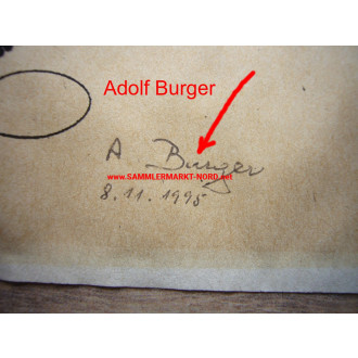 ADOLF BURGER - Autograph - Hitler's counterfeiter - Operation Bernhard