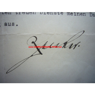 Reichsmarine - Admiral HANS ZENKER - Autograph - Chief of the Navy Command