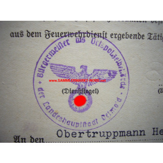 Detmold fire brigade - certificate of appointment to Obertruppmann