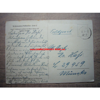 Luftkampf zwischen deutschen Jägern und britischen Bombern - Postkarte