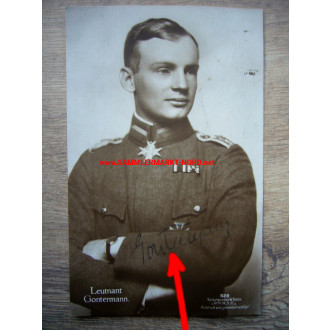 Jagdflieger Leutnant HEINRICH GONTERMANN - Sanke Postkarte & Autograph