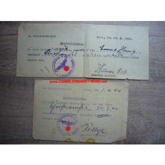 3 x Dokument Kiel 1944 - Total bombengeschädigte