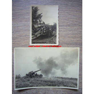 2 x Foto Wehrmacht Artillerie Geschütze