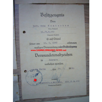 Infantry Regiment 272 - Award certificate group