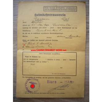 NSDAP returnee card - Biere 1940