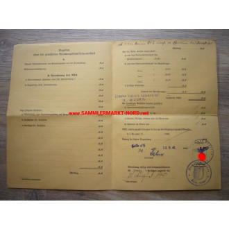 NSDAP returnee card - Biere 1940