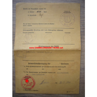 NSDAP Heimkehrerausweis - Biere 1940