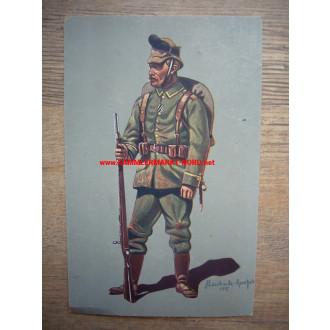 Unteroffizier des sächsischen Schütze-Regiment Prinz Georg Nr. 108 - Postkarte