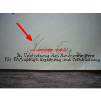SS-Oberführer & Staatssekretär WERNER ZSCHINTZSCH - Autograph