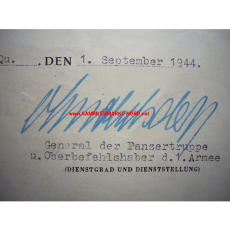 Document group - 4./ Sturm-Bataillon AOK 1 - General OTTO VON KNOBELSDORFF - Autograph