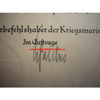3 x Kriegsmarine Ernennungsurkunde - Ministerialdirektor THEODOR SCHREIBER - Autograph