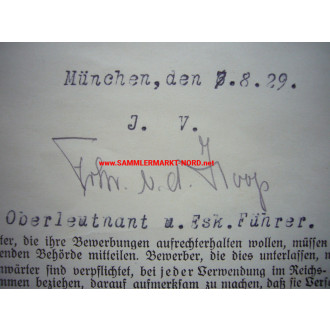 Generalmajor ADRIAN FREIHERR VAN DER HOOP - Autograph