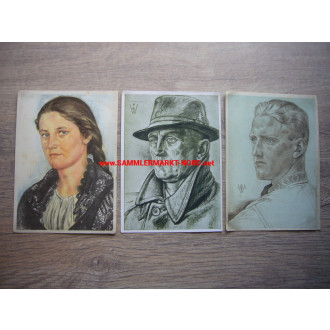 3 x WILLRICH Postkarte - VDA Schulsammlung 1940