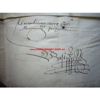 Certificate of award nobility coat of arms "the Seida" - Emperor FERDINAND I (HRR) - Autograph