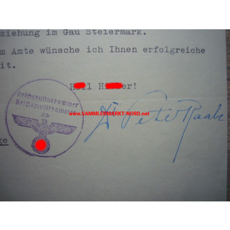 Präsident der Reichsmusikkammer - DR. PETER RAABE - Autograph