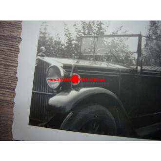 2 x photo old car with swastika flag