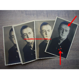 Mann mit Narbe am Kopf, NSFK Mitgliedsabzeichen, NSDAP Parteiabzeichen usw.