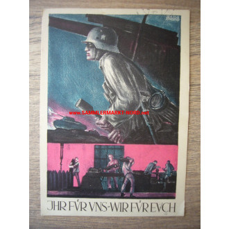 Ihr für uns - Wir für euch - Postkarte 1941