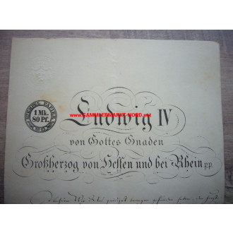 Großherzog LUDWIG IV von Hessen 1877 - Autograph