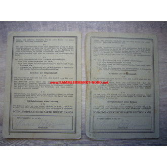 Soviet Occupation Zone - SPD Social Democratic Party of Germany - Identity Cards