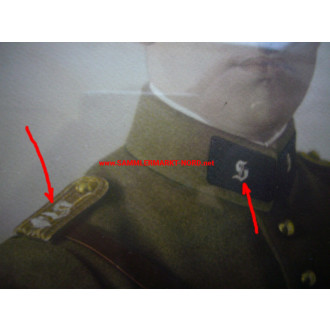 2 x photo police chief constable - collar tab "S" - around 1932