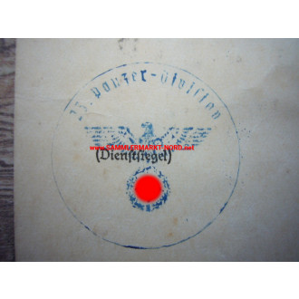 Iron Cross Certificate - 23. Tank Division - Major General HANS VON BOINEBURG-LENGSFELD Autograph