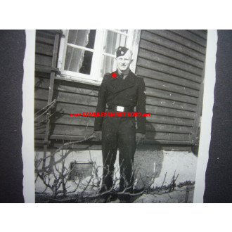 Photo album page - SS man in black SS tank uniform