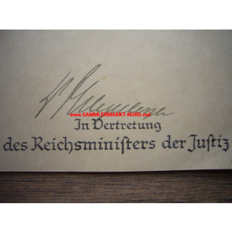 Ernennungsurkunde Amtsgerichtsrat - Justizminister FRANZ SCHLEGELBERGER - Autograph