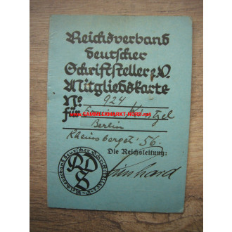 Reichsbund Deutscher Schriftsteller e.V. - Mitgliedsausweis