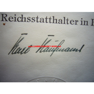 NSDAP Gauleiter von Hamburg, KARL KAUFMANN - Autograph
