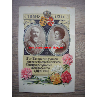 Erinnerung an die Silberhochzeit des württembergischen Königspaares 1911