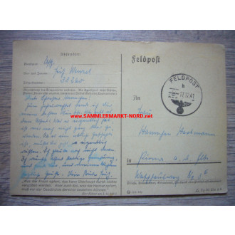 Kriegsweihnacht 1941 - 256. Infanterie Division - Postkarte